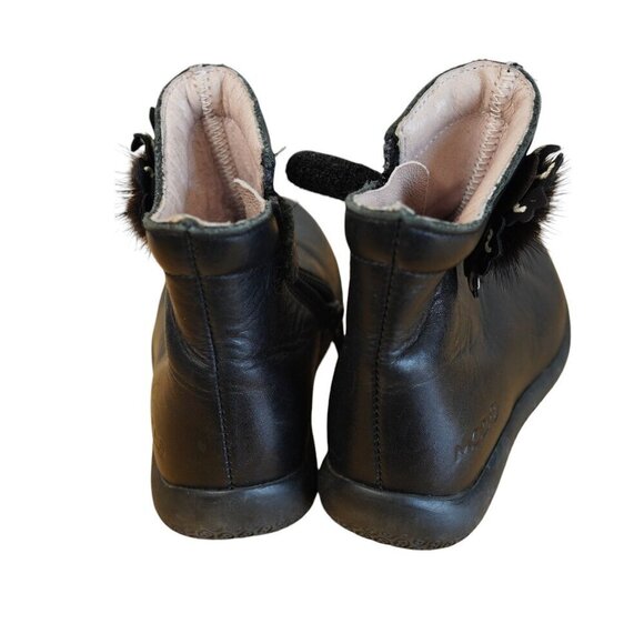 Mod8 Girls Leather Flower Black Boots Size 24/‎ 8.5 - Picture 2 of 8